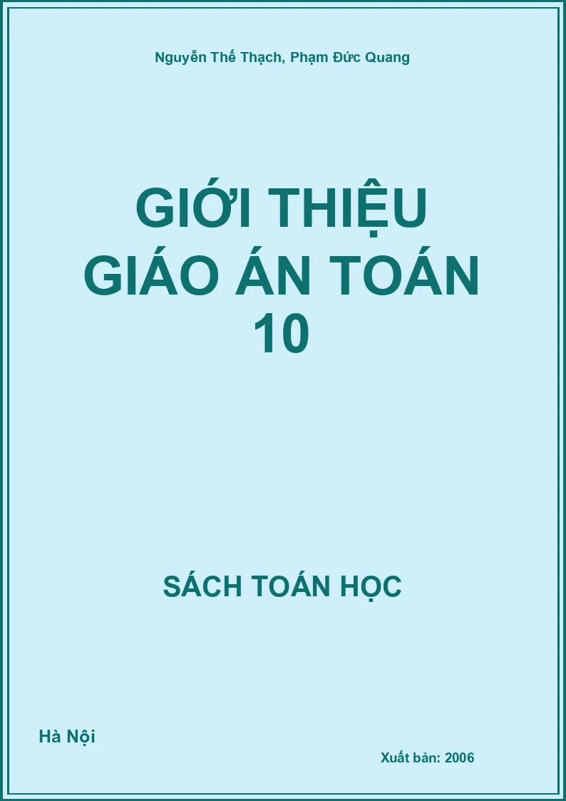 Giới thiệu giáo án Toán 10