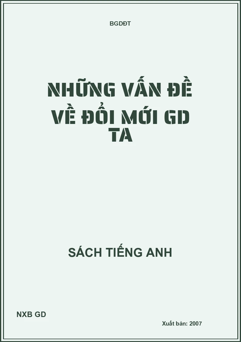 Những vấn đề về đổi mới GD TA