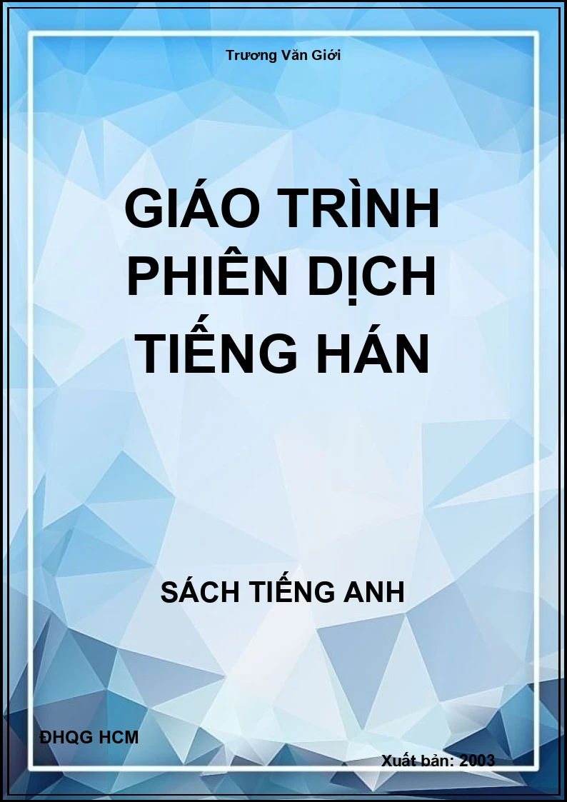 Giáo trình phiên dịch Tiếng Hán