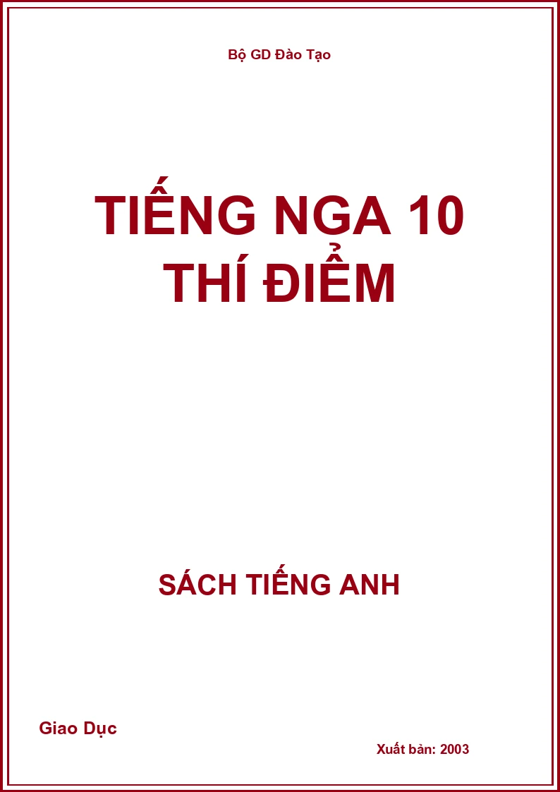 Tiếng Nga 10 thí điểm