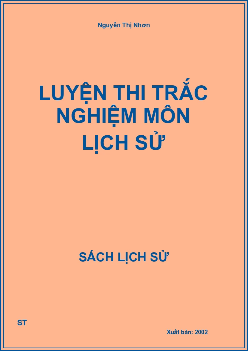 Luyện thi trắc nghiệm môn lịch sử