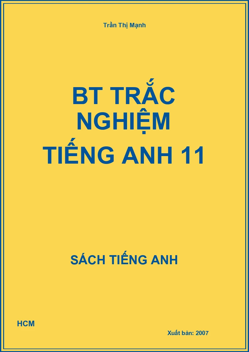 BT trắc nghiệm tiếng Anh 11