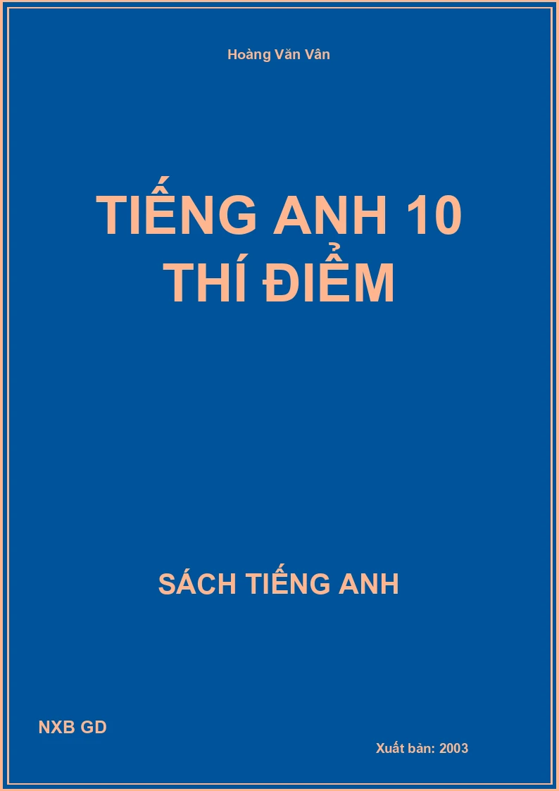 Tiếng Anh 10 Thí điểm