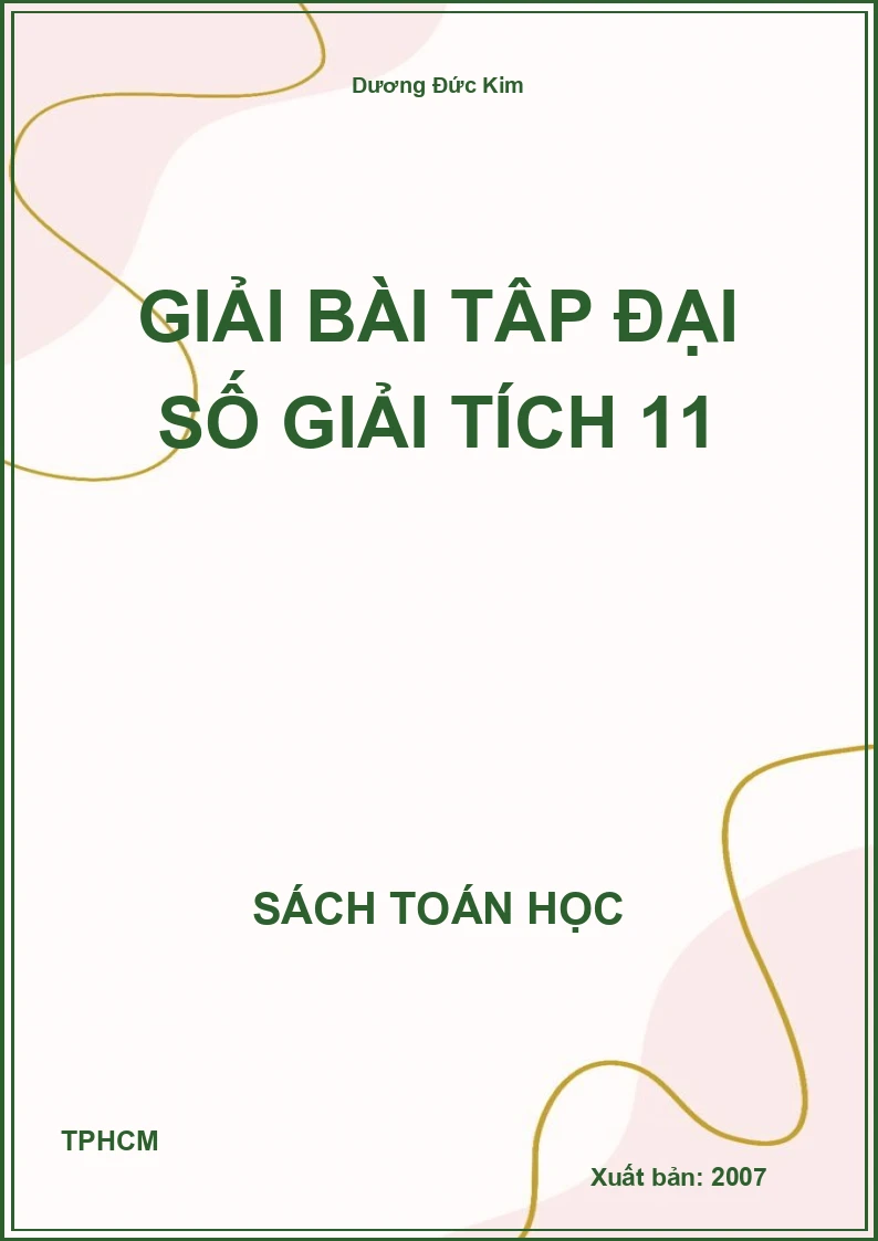 Giải bài tập đại số giải tích 11