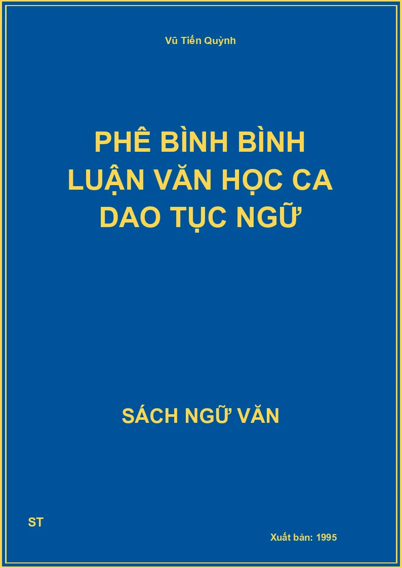 Phê bình bình luận văn học Ca dao tục ngữ