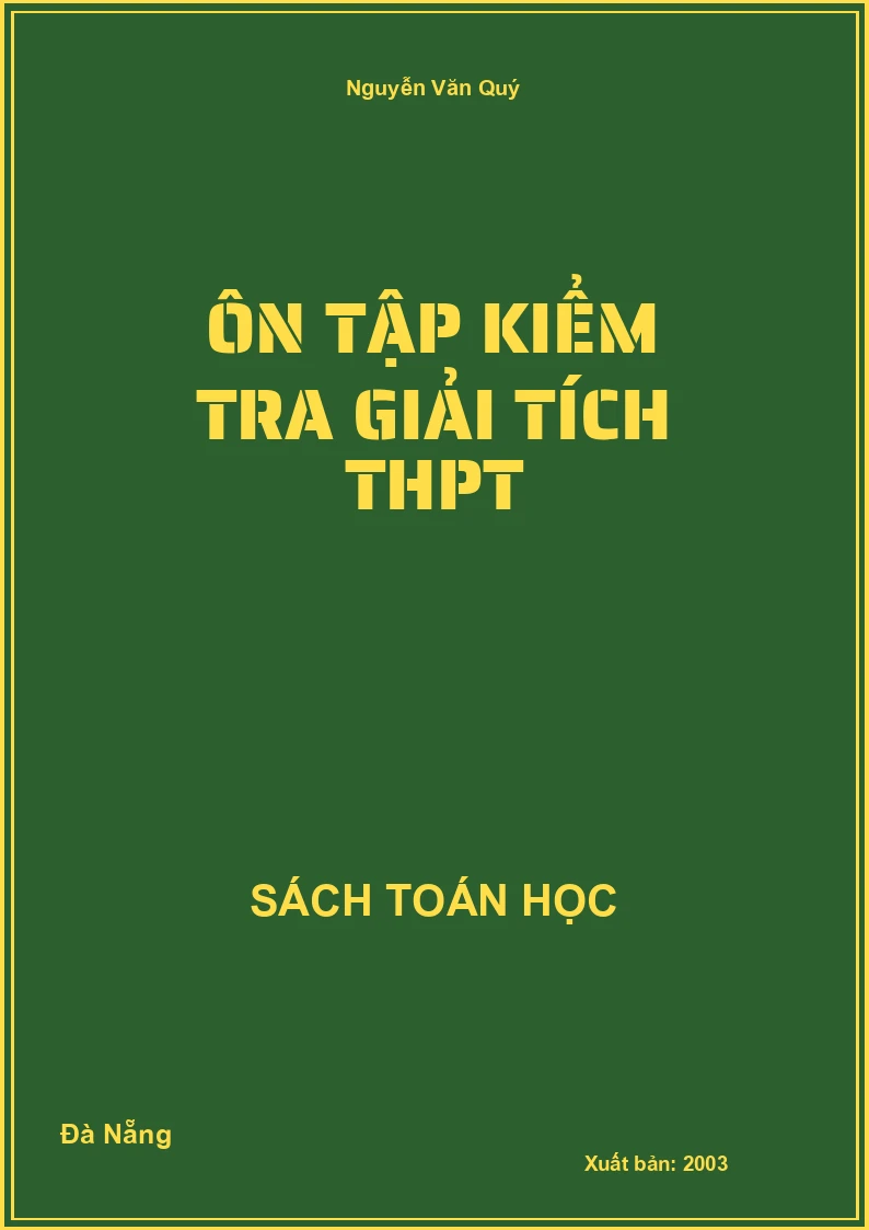 Ôn tập kiểm tra giải tích THPT