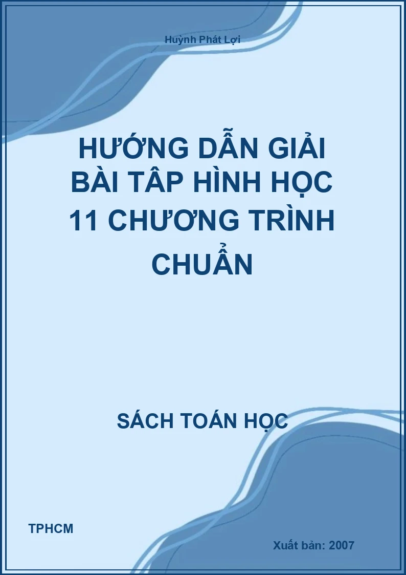 Hướng dẫn giải bài tập hình học 11 chương trình chuẩn