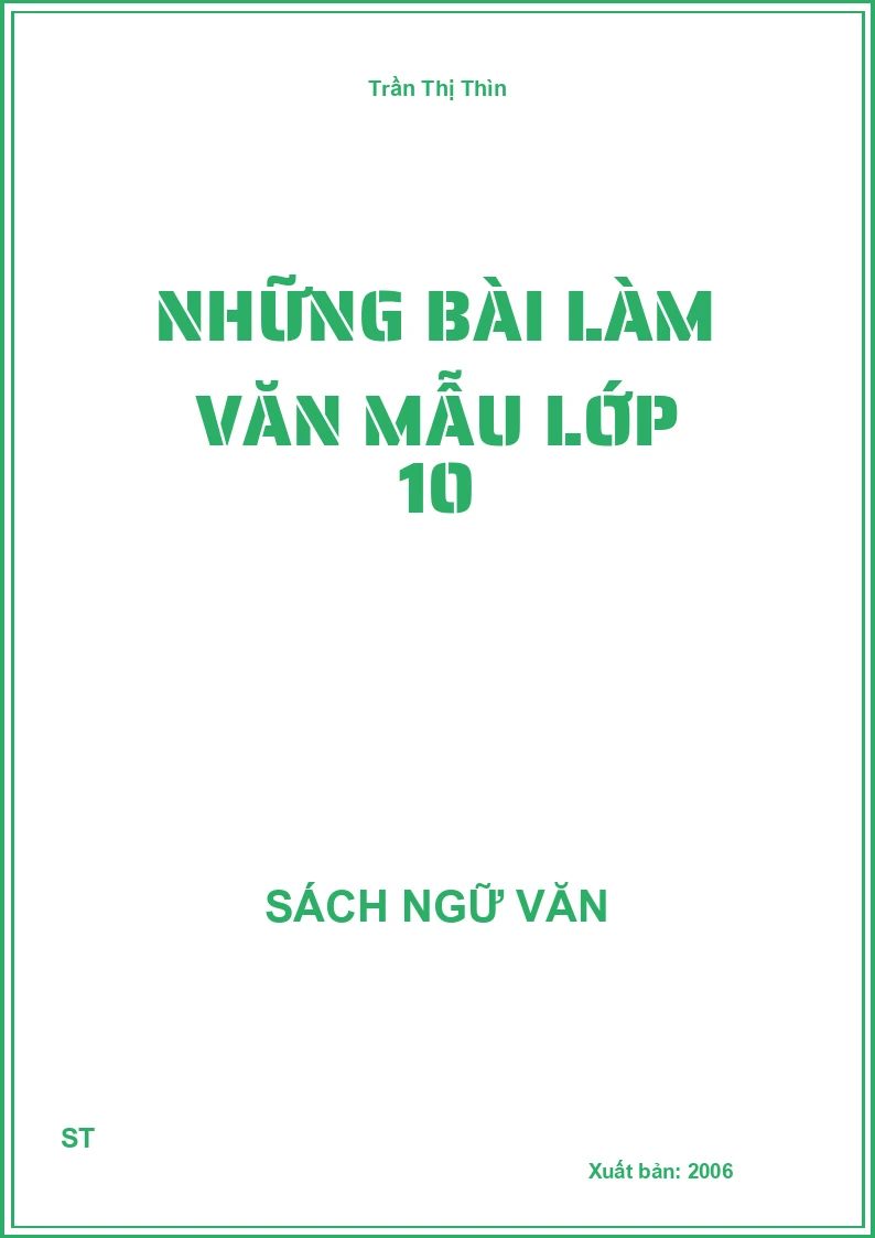 Những bài làm văn mẫu lớp 10