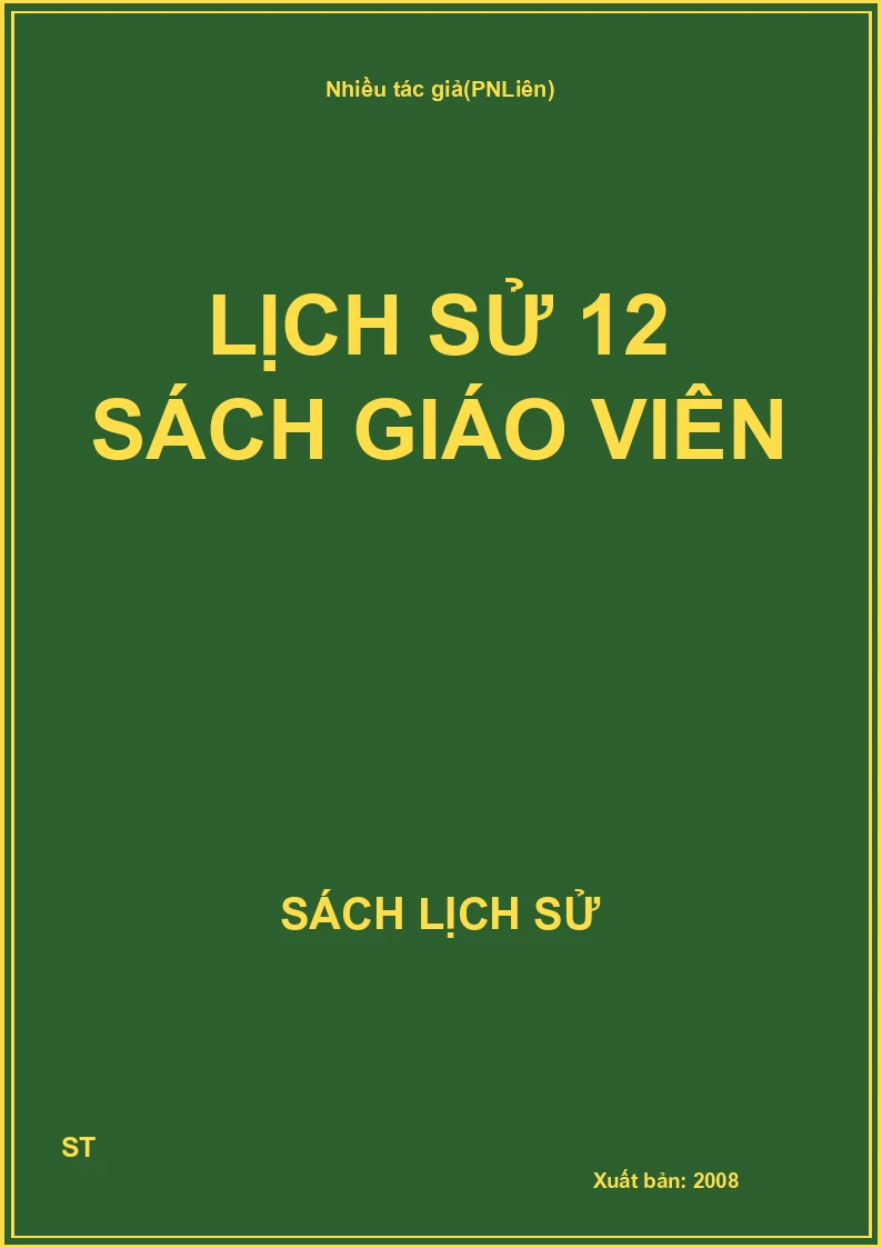 Lịch sử 12 sách giáo viên