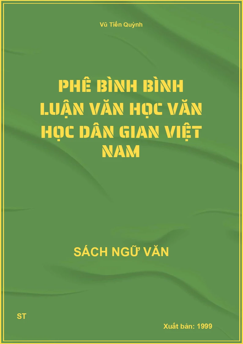 Phê bình bình luận văn học Văn học dân gian Việt Nam