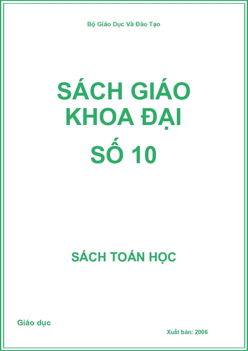 Sách giáo khoa Đại số 10
