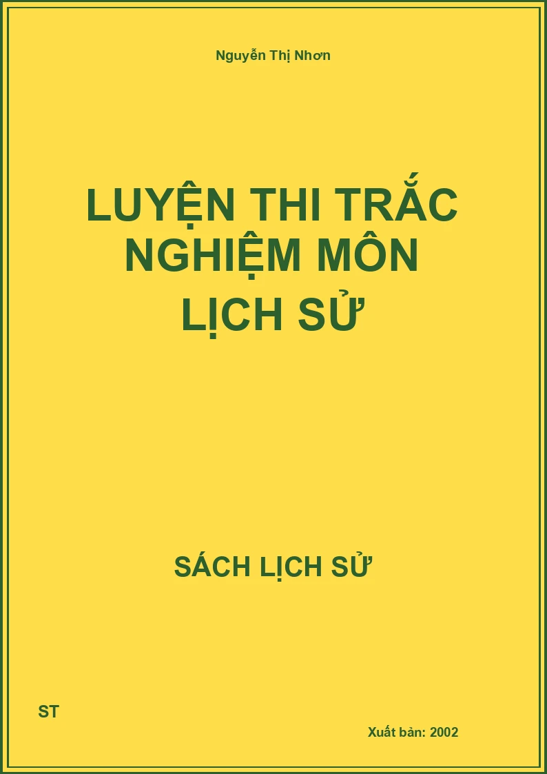 Luyện thi trắc nghiệm môn lịch sử