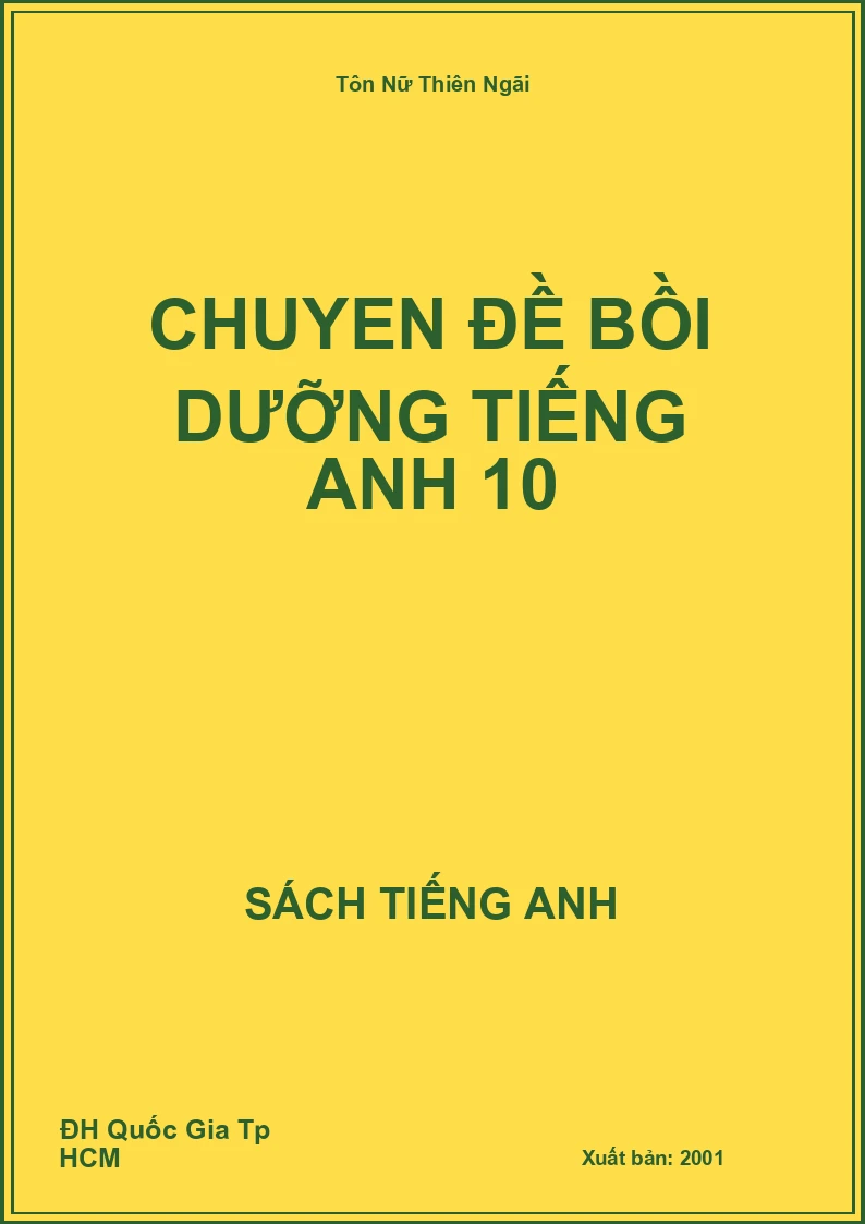chuyen đề bồi dưỡng Tiếng Anh 10