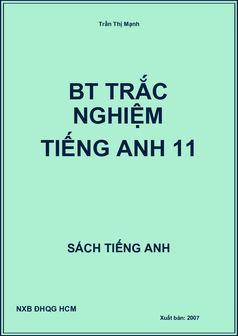 BT trắc nghiệm Tiếng Anh 11