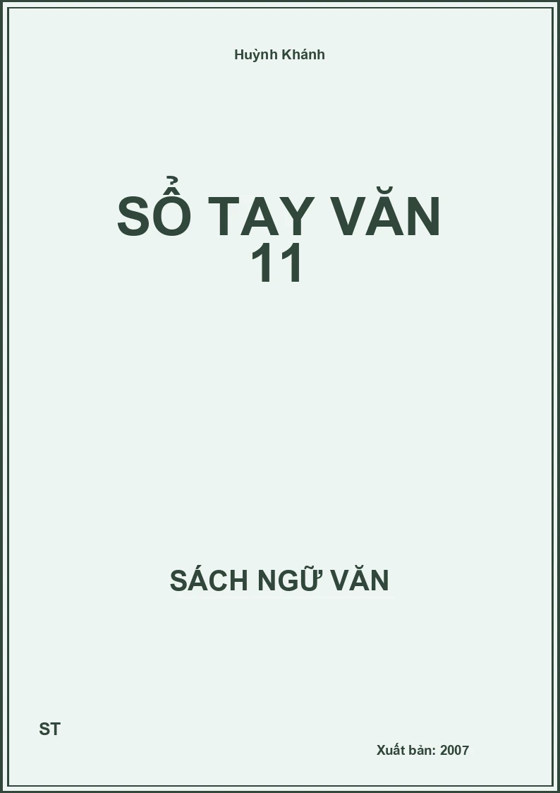 Sổ tay Văn 11