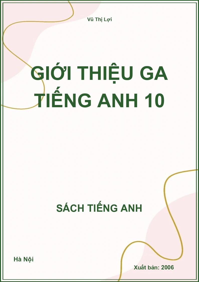 Giới thiệu GA Tiếng Anh 10