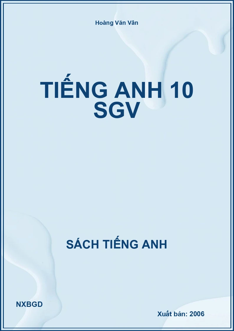 Tiếng Anh 10 SGV