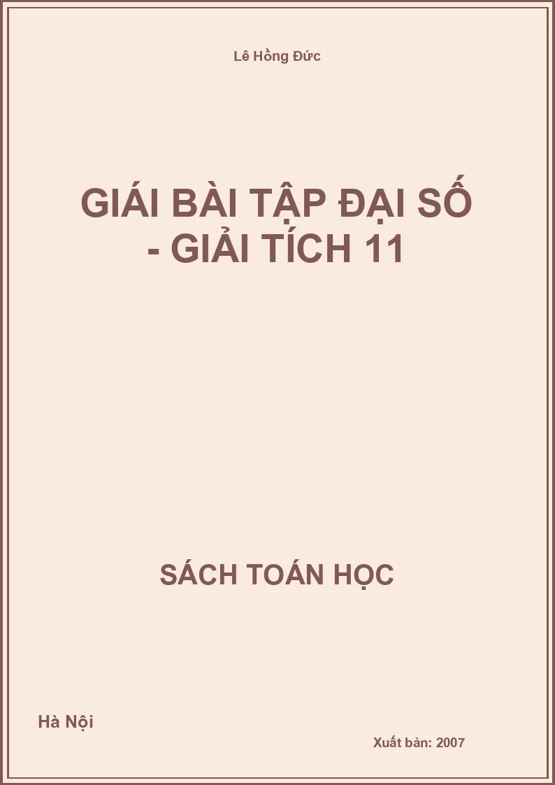 Giái bài tập Đại số - Giải tích 11