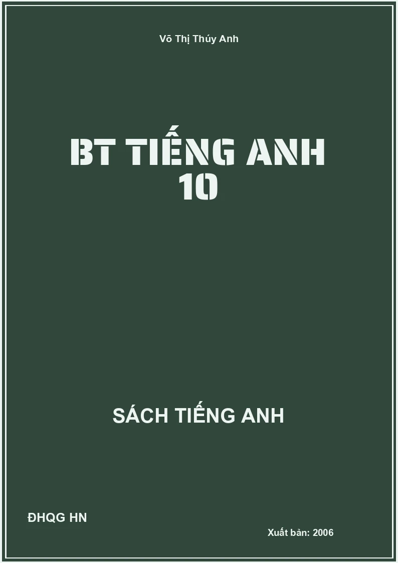 BT Tiếng Anh 10