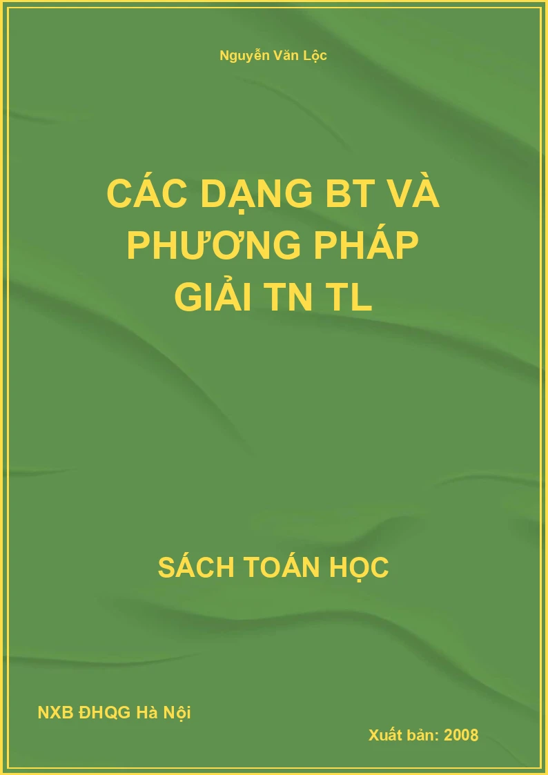 Các Dạng BT và Phương Pháp Giải TN TL