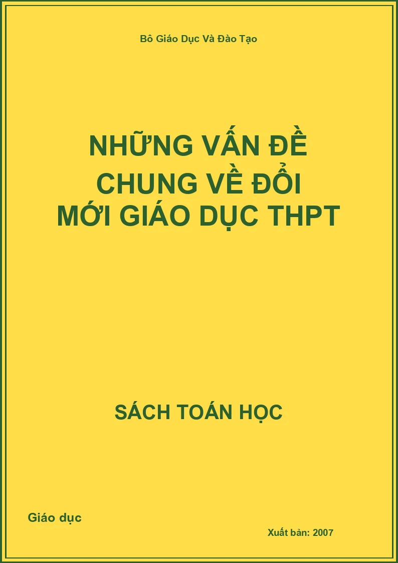 Những vấn đề chung về đổi mới giáo dục THPT