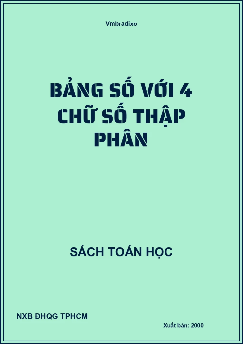 Bảng số với 4 chữ số thập phân