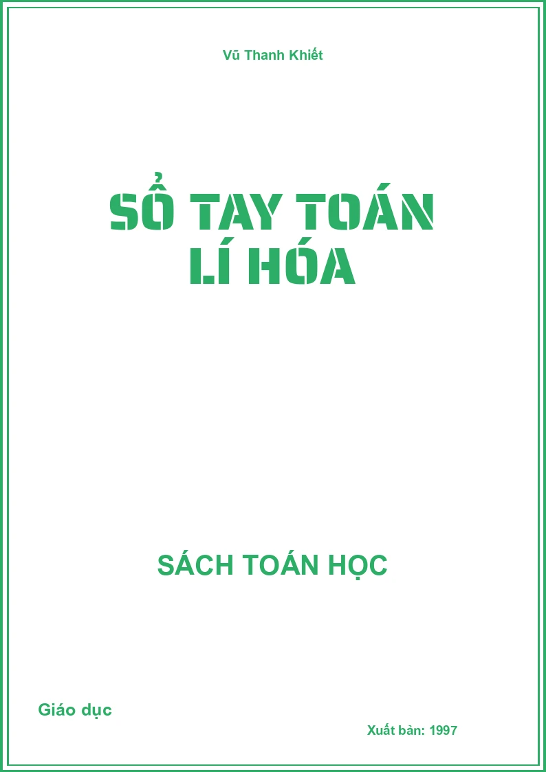 Sổ tay Toán Lí Hóa