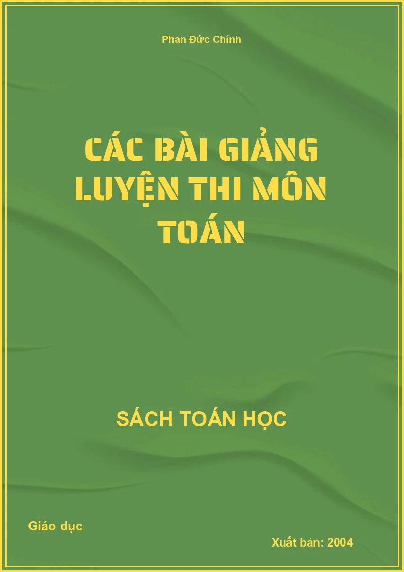 Các bài giảng luyện thi môn toán