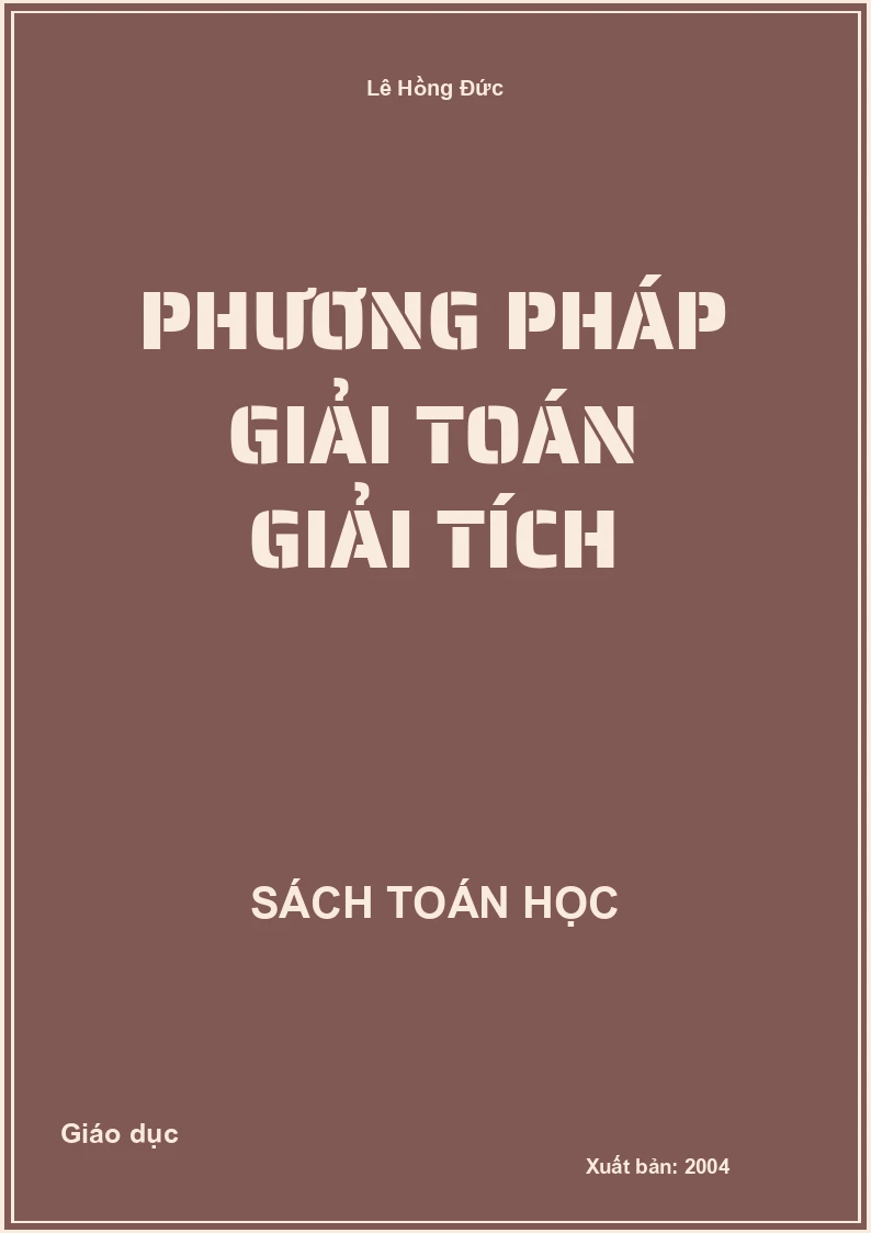 Phương pháp giải toán giải tích