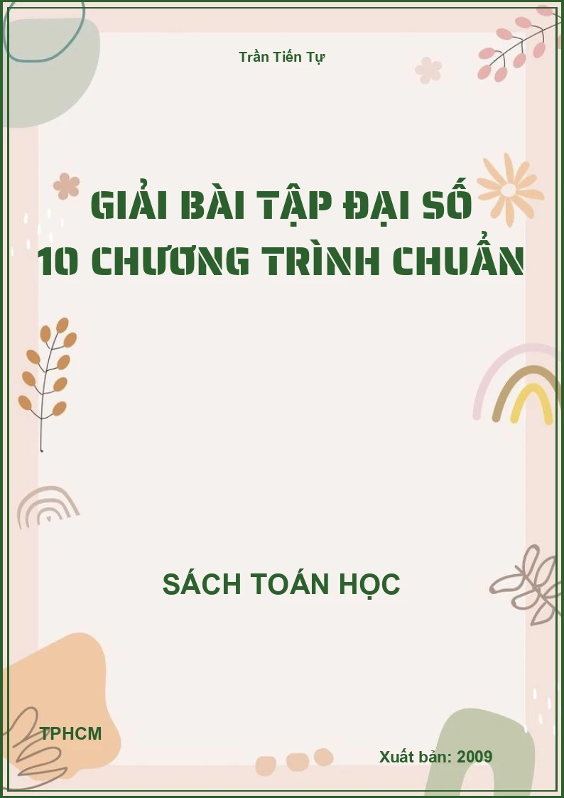 Giải bài tập đại số 10 chương trình chuẩn