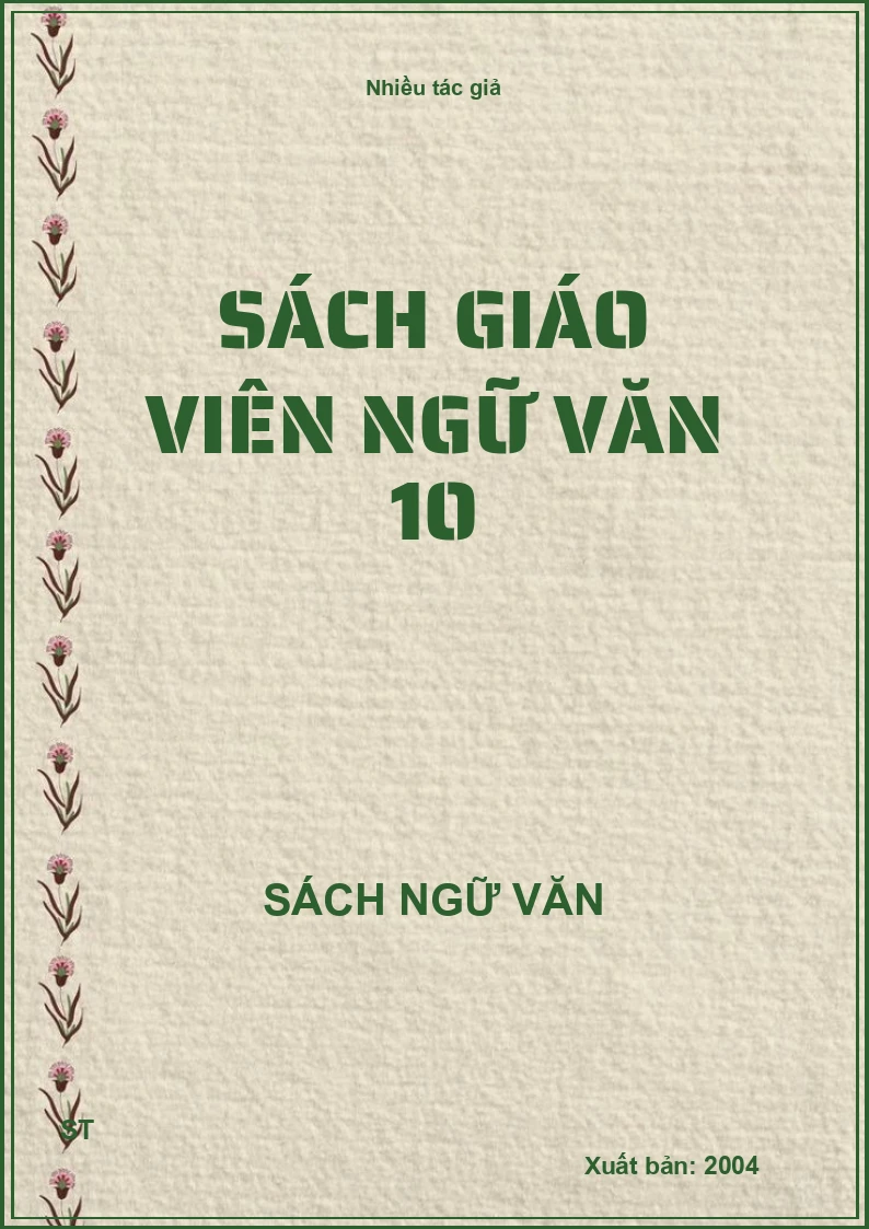 Sách giáo viên Ngữ Văn 10