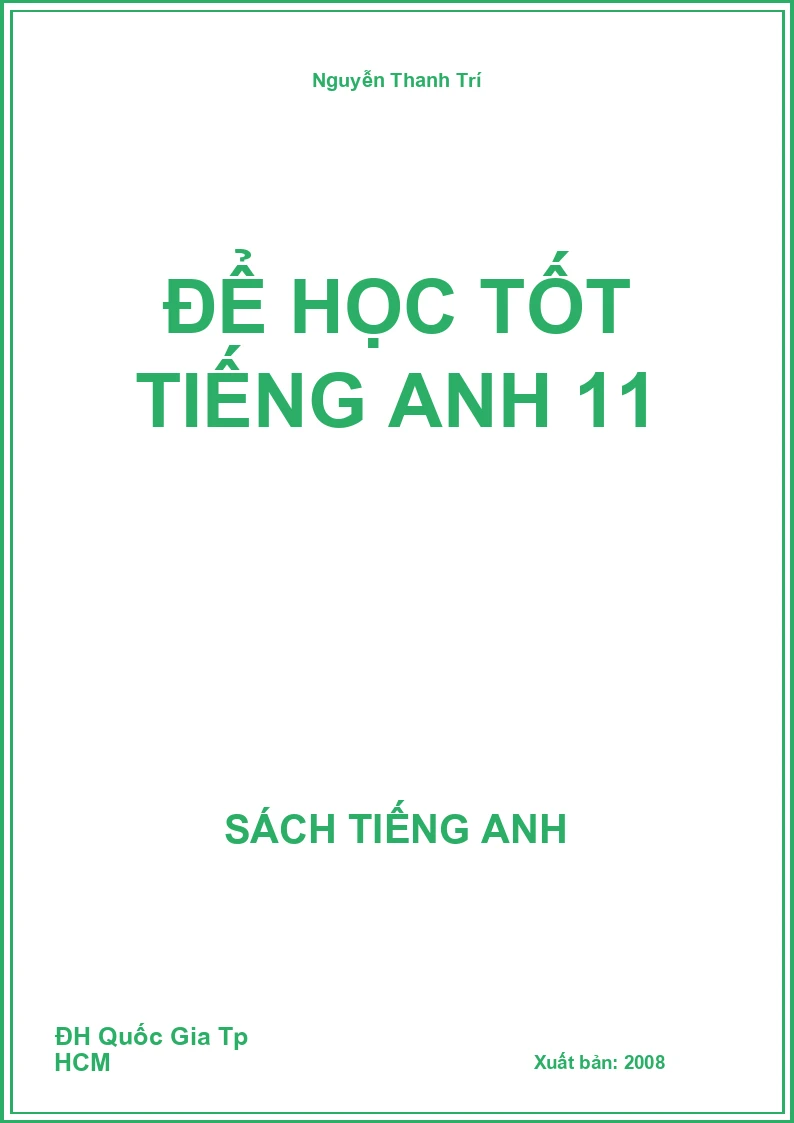 Để học tốt Tiếng Anh 11