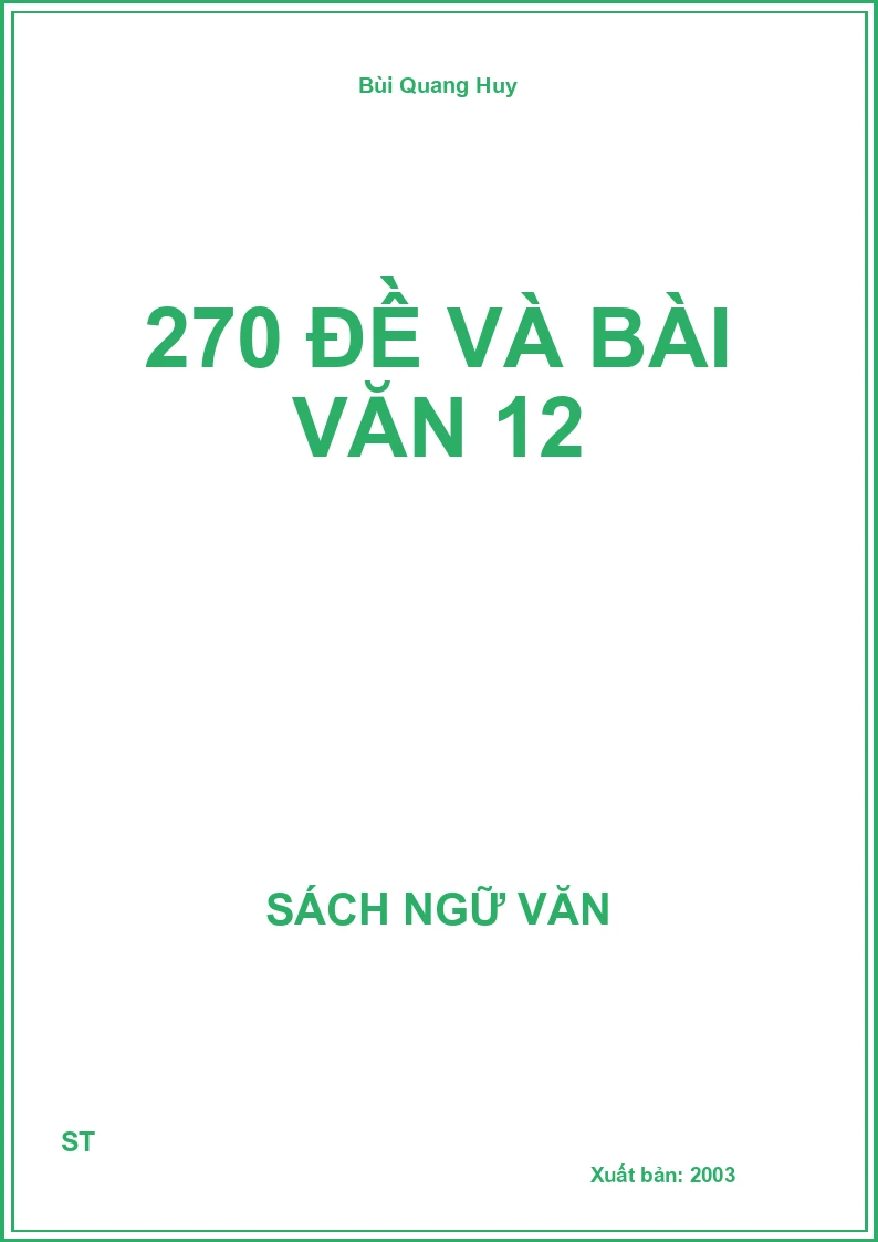 270 đề và bài văn 12