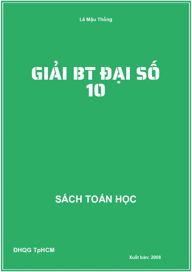 Giải BT Đại Số 10