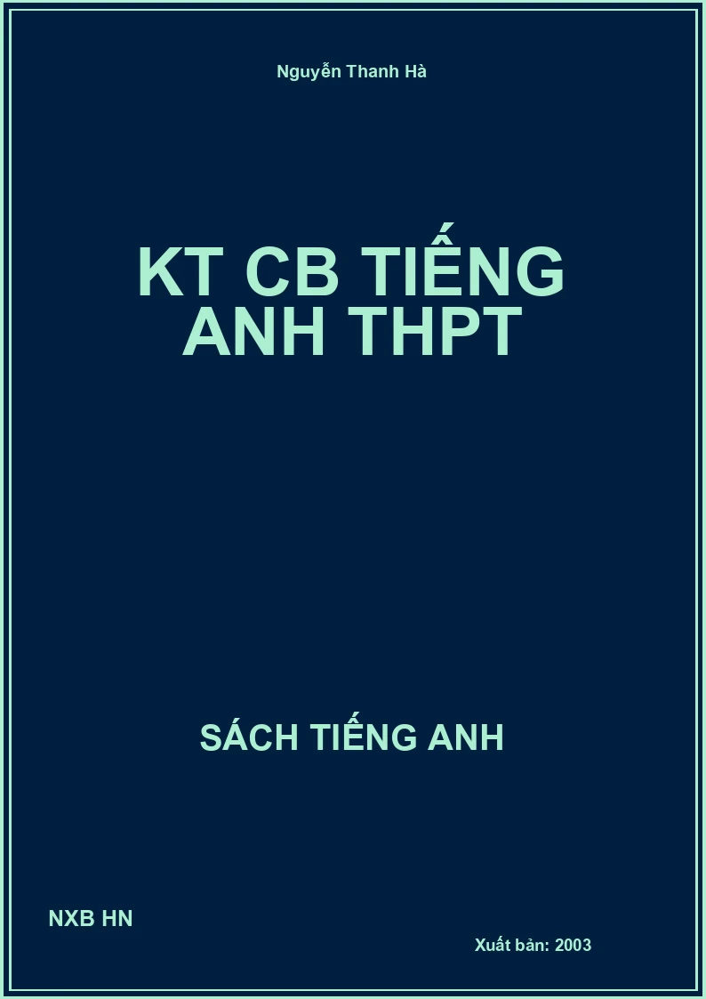 KT CB Tiếng Anh THPT