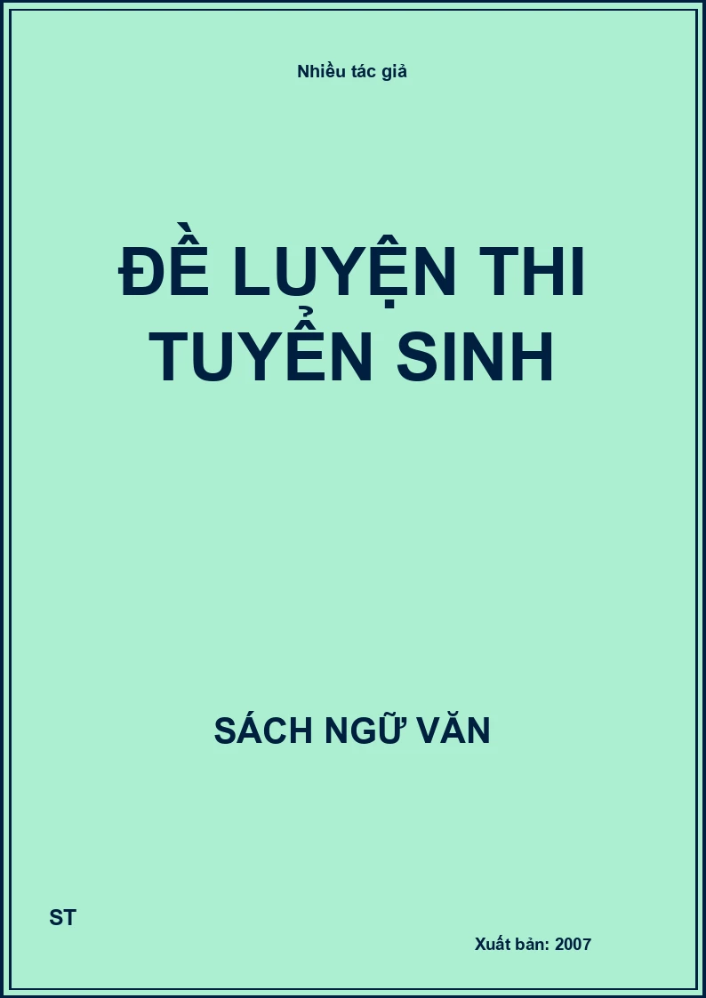 Đề luyện thi tuyển sinh