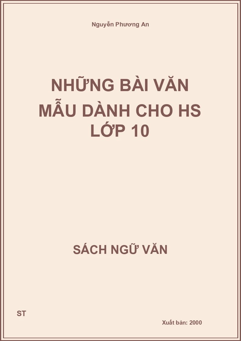 Những bài văn mẫu dành cho HS lớp 10
