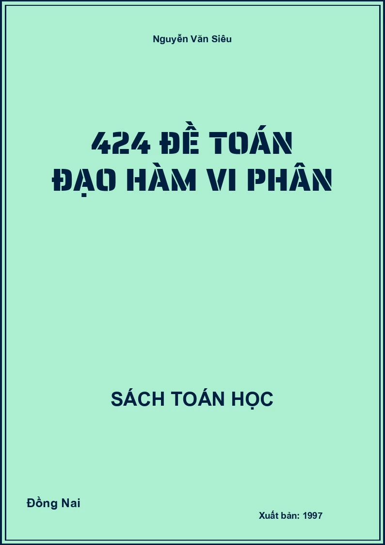 424 đề toán đạo hàm vi phân
