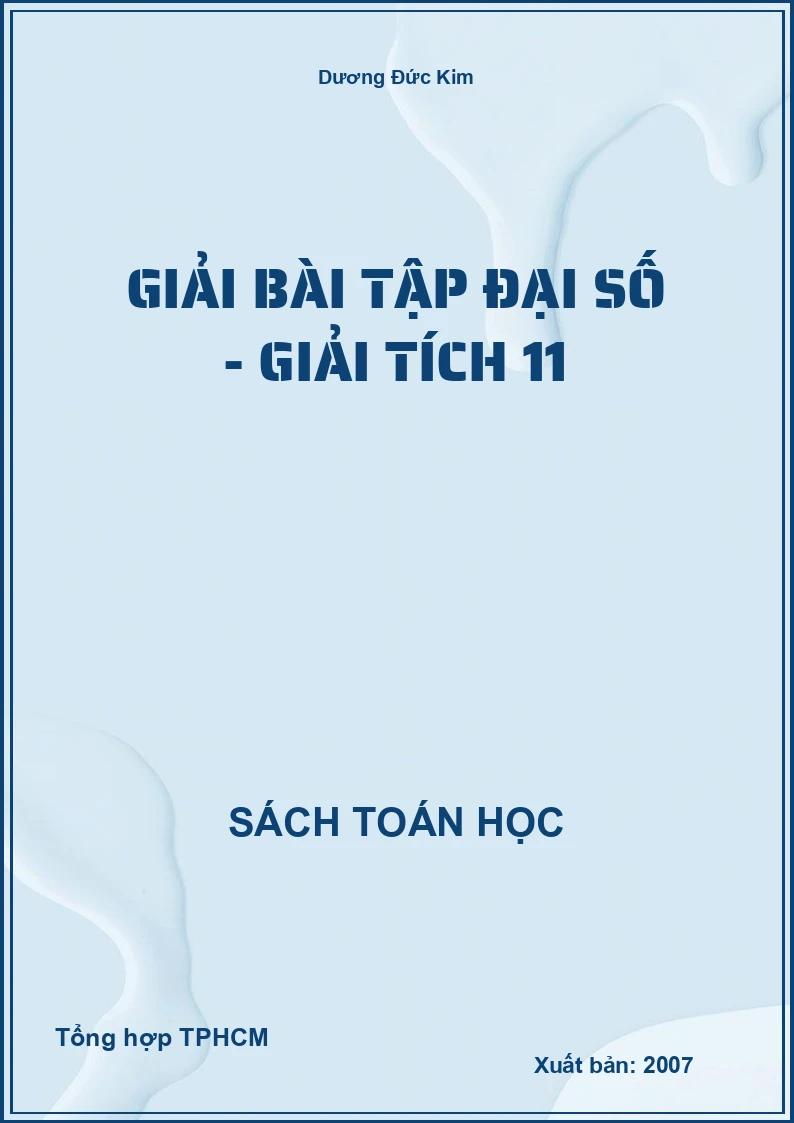 Giải bài tập Đại số - Giải tích 11