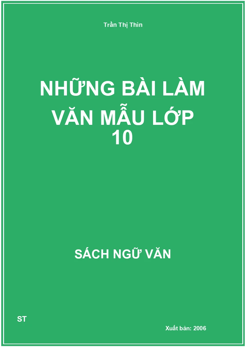 Những bài làm văn mẫu lớp 10