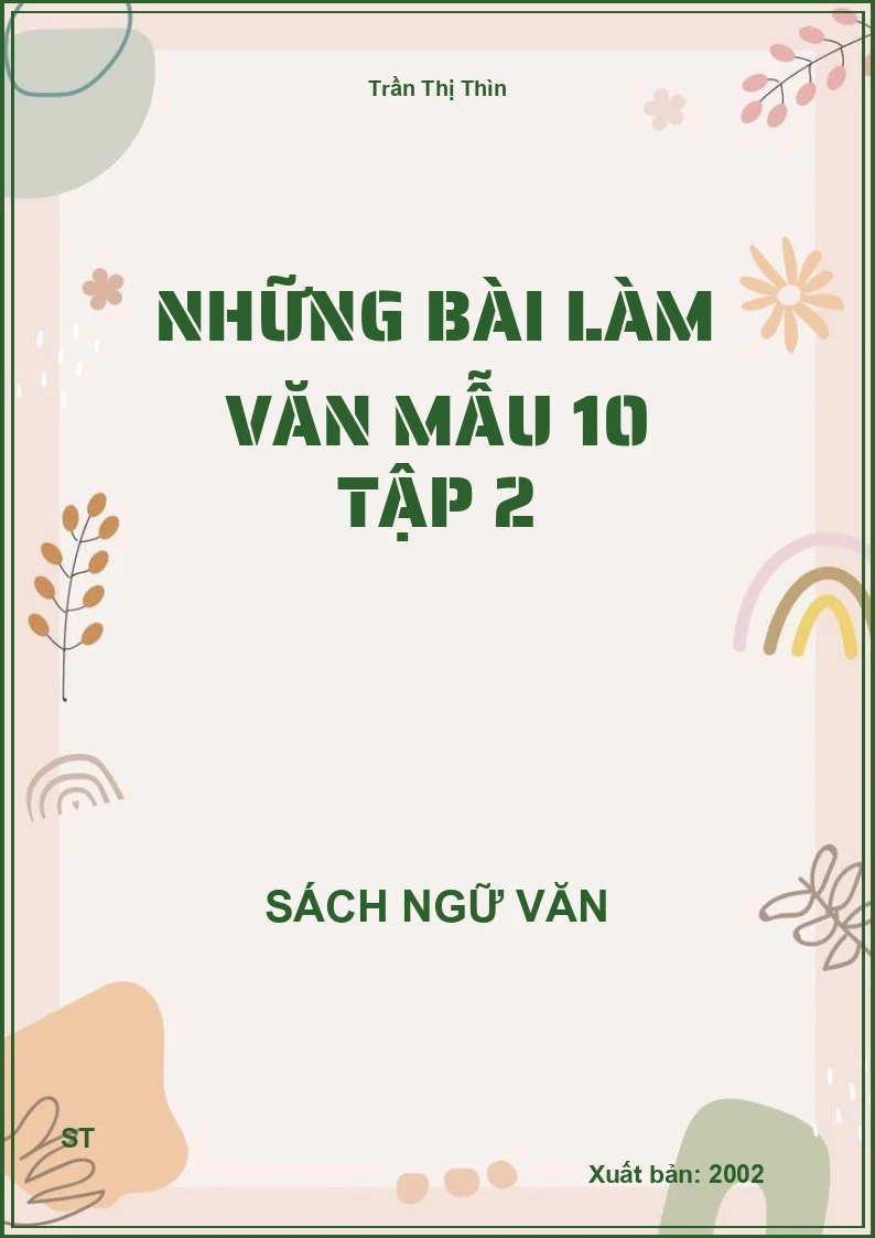 Những bài làm văn mẫu 10 tập 2