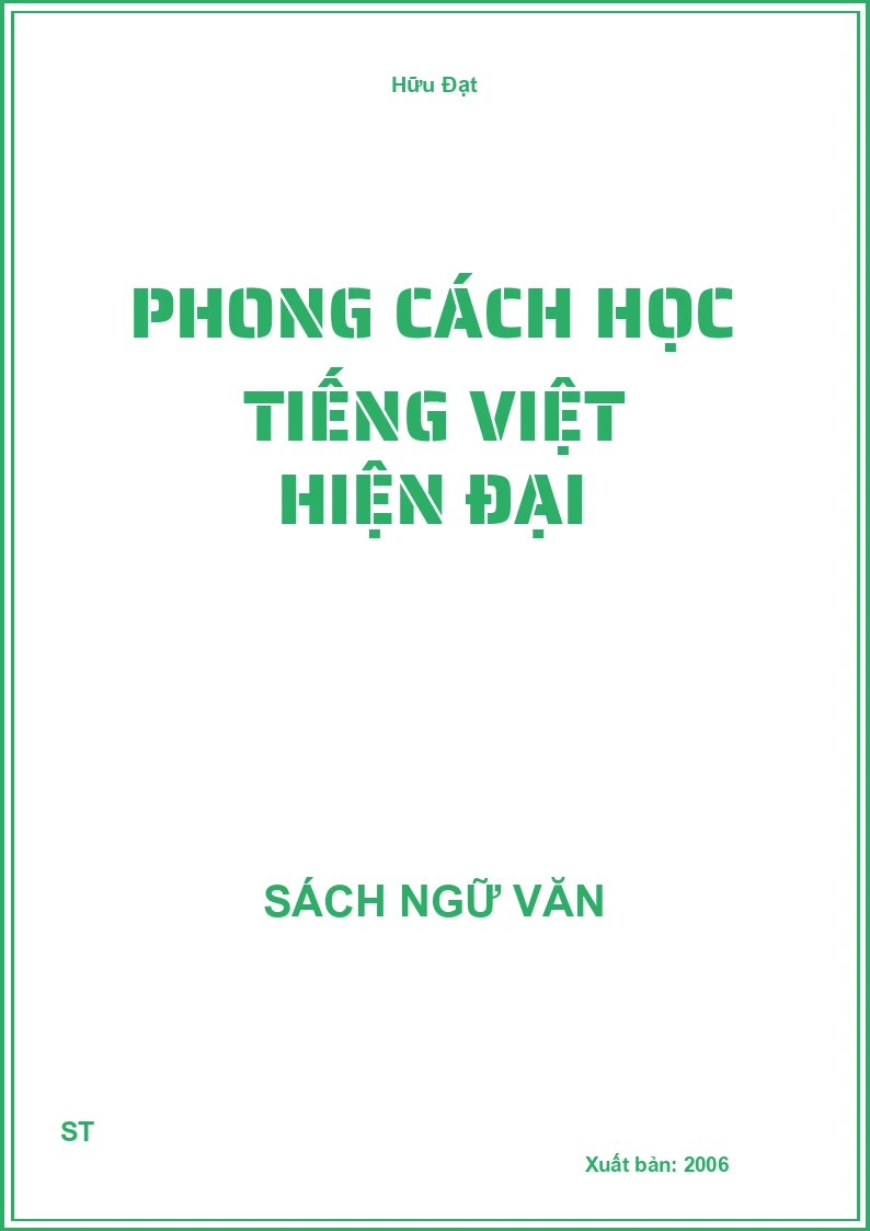 Phong cách học tiếng Việt hiện đại