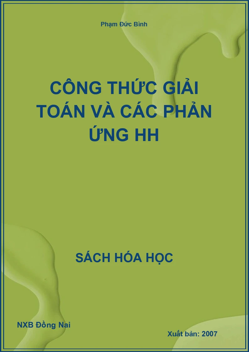 công thức giải toán và các phản ứng HH