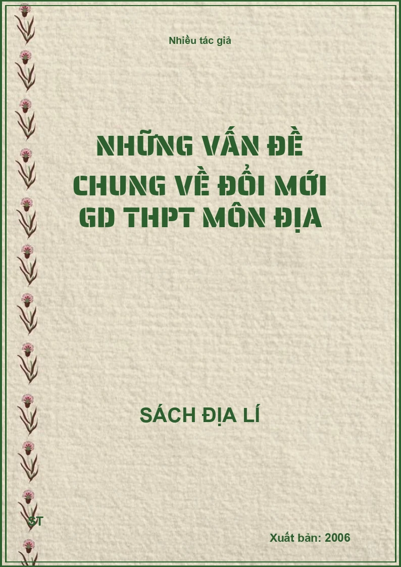 Những vấn đề chung về đổi mới Gd THPT môn địa