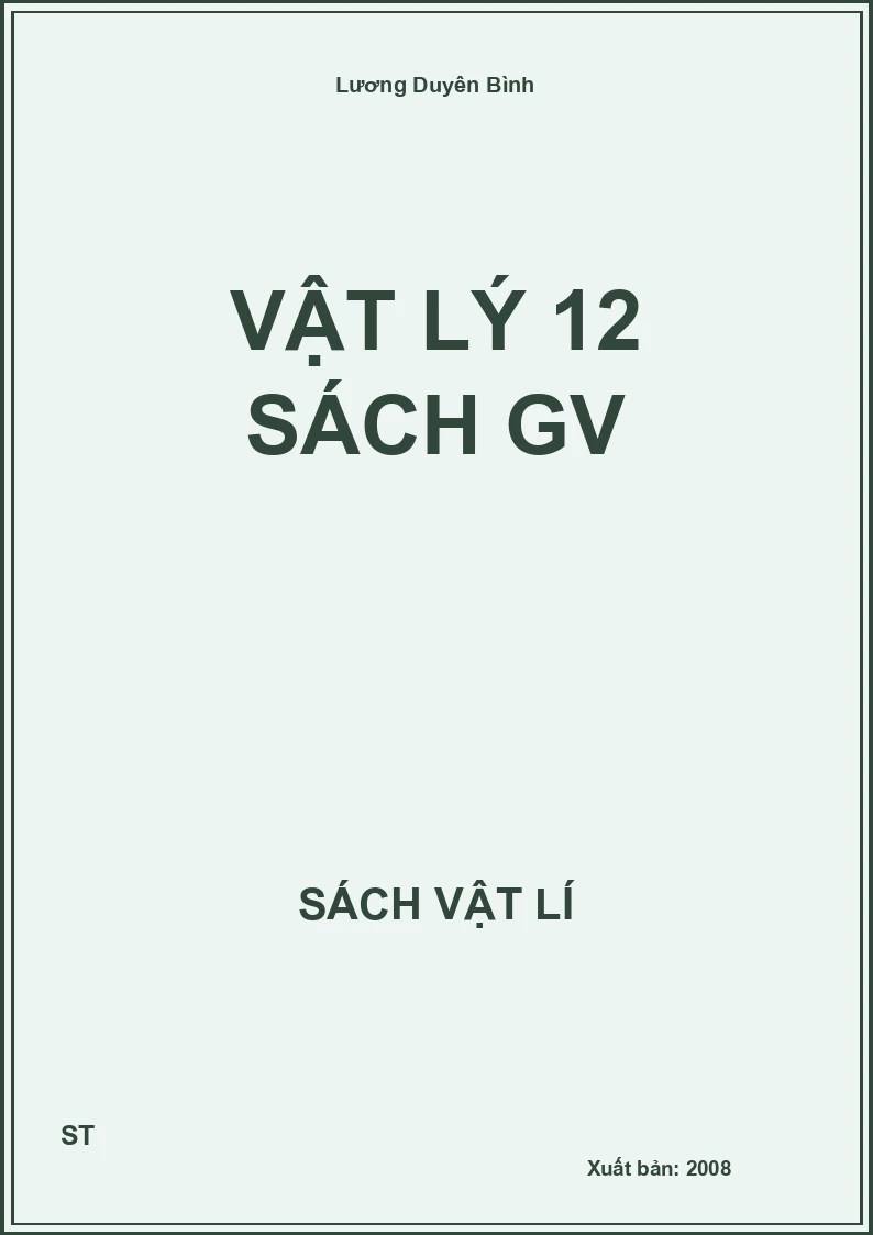 Vật lý 12 Sách GV