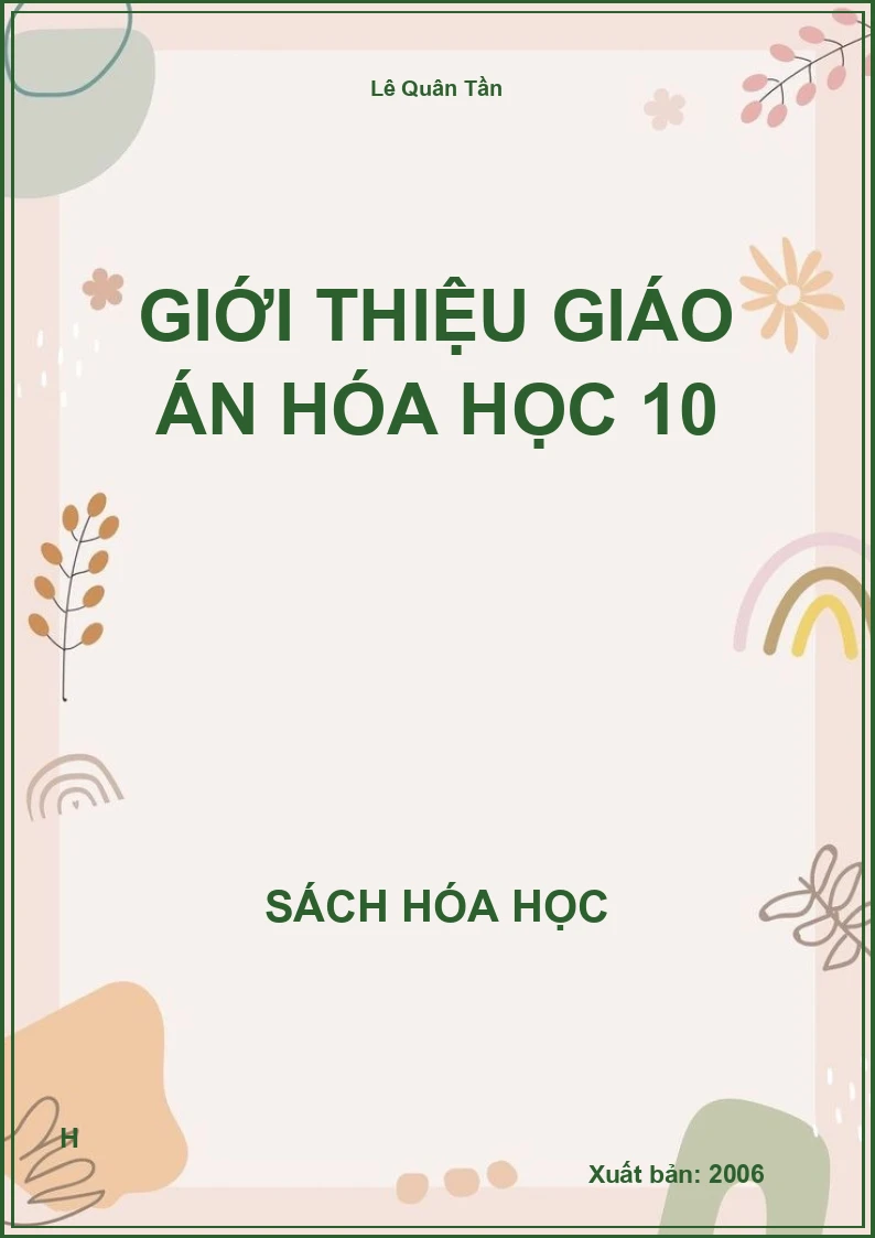 Giới thiệu giáo án hóa học 10