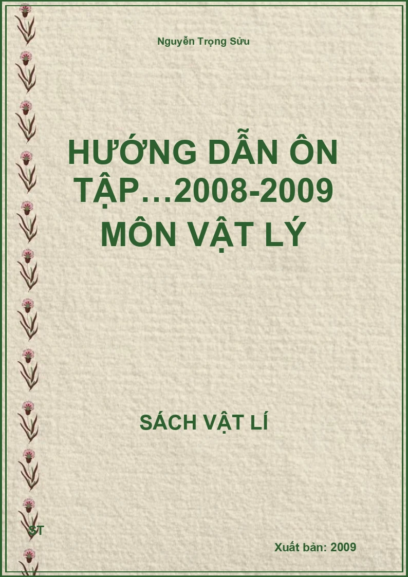 Hướng dẫn ôn tập…2008-2009 môn vật lý