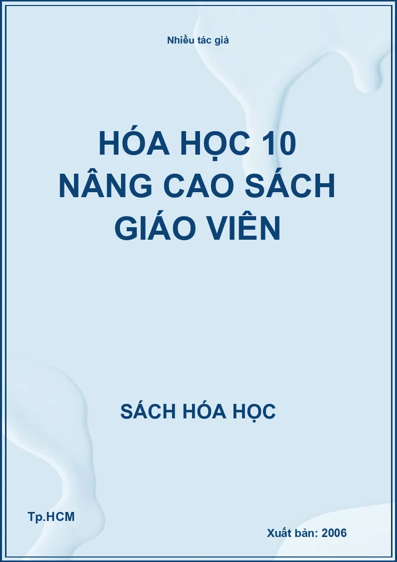 Hóa học 10 nâng cao sách giáo viên