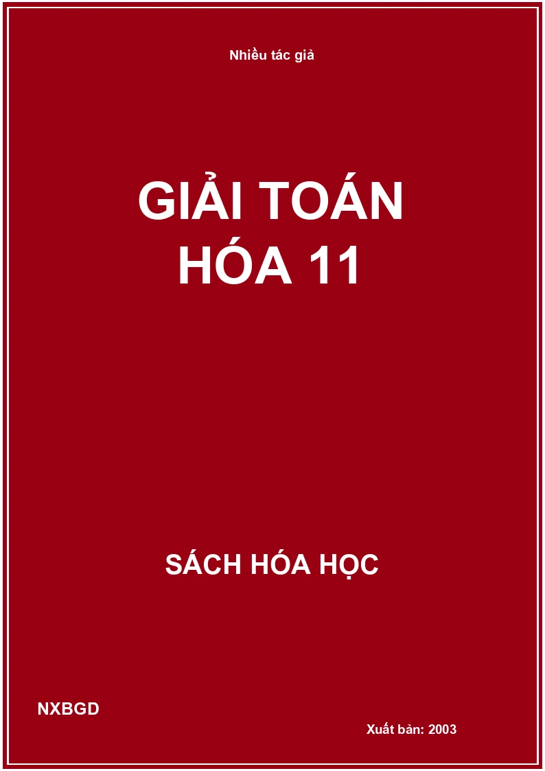 Giải toán hóa 11