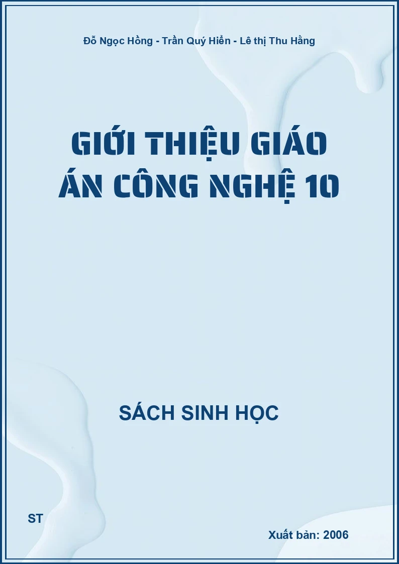 Giới thiệu giáo án công nghệ 10